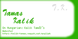 tamas kalik business card